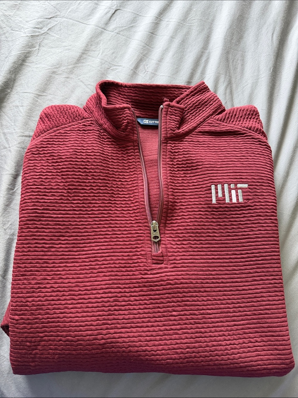 Cutter & Buck MIT Men's Quarter-Zip Pullover Sweater in Burgundy